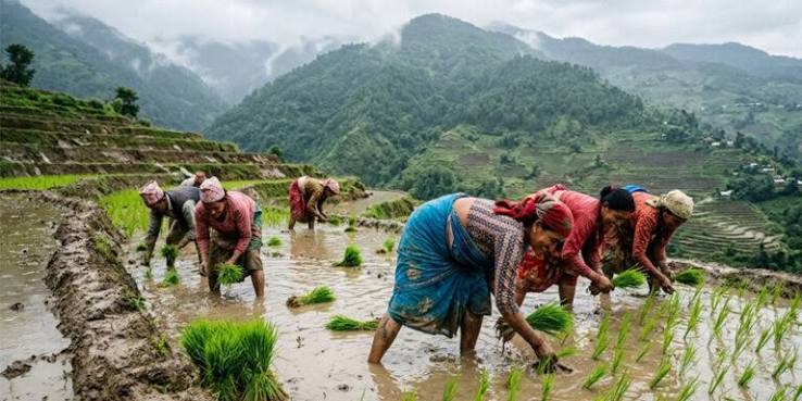 देशभर अहिलेसम्म झण्डै ५५ प्रतिशत धान रोपाइँ : मल अभाव रहेको किसानको गुनासो