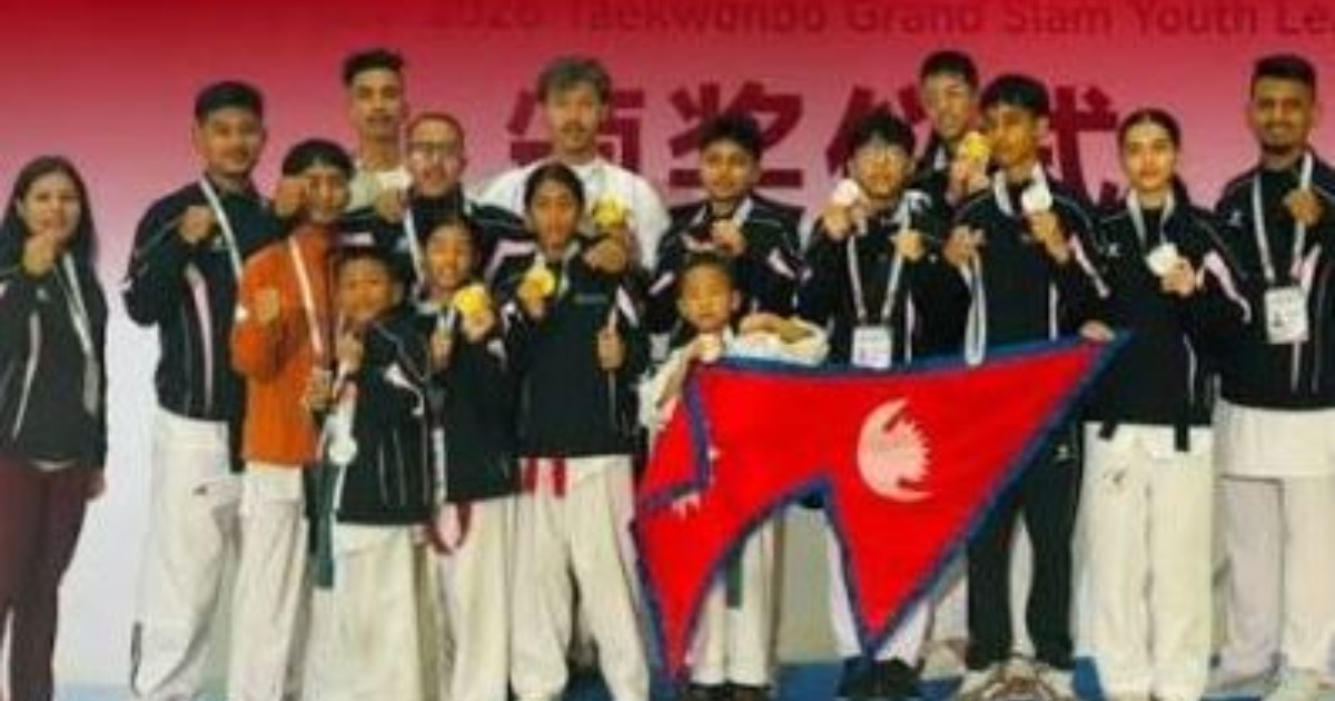 चीनमा सम्पन्न तेक्वान्दो प्रतियोगितामा नेपाली खेलाडीले ४ स्वर्णसहित १५ पदक जिते